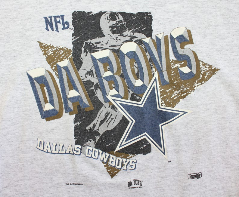 Dallas Cowboys Da Boys vintage youth t-shirt kids' XL light gray flecked 90s 1993 image 4