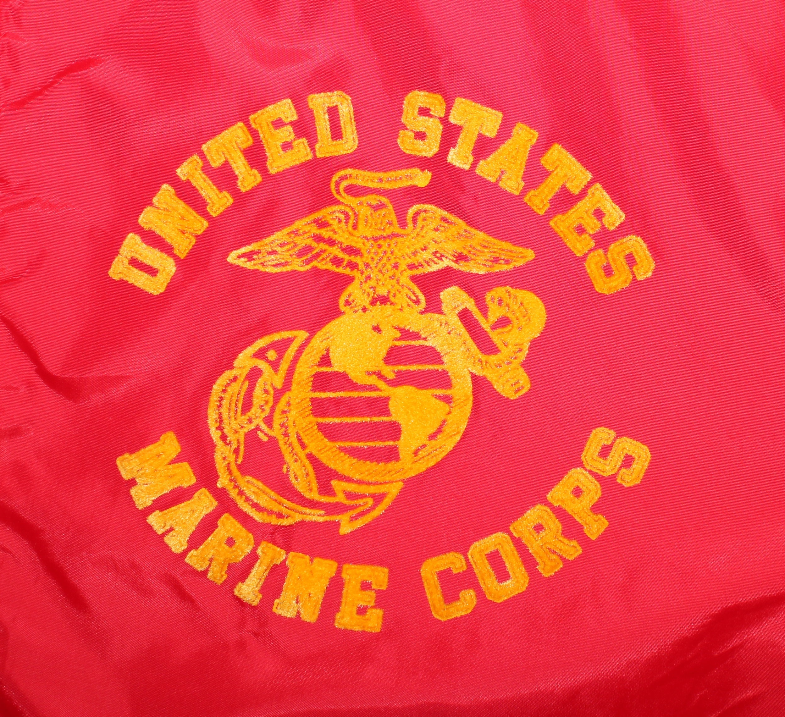 70s United States Marine Corps Vintage Windbreaker Jacket Red US