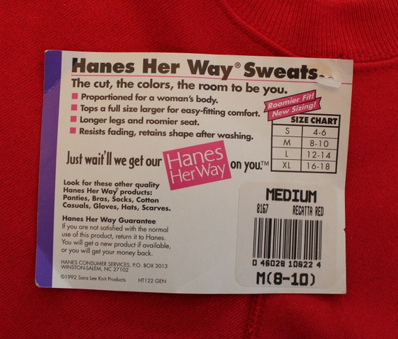 1990s Blank Red Hanes Her Way Cotton T-Shirt