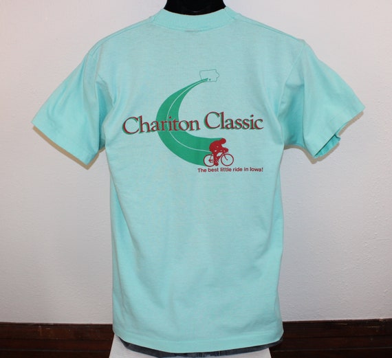Chariton Classic vintage t-shirt teal turquoise S… - image 3