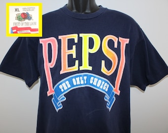 80s 90s Pepsi the Only Choice vintage t-shirt navy blue cotton Pepsi cola soda pop