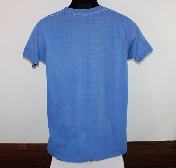 Paper thin burnout DISTRESSED vintage t-shirt blu… - image 3