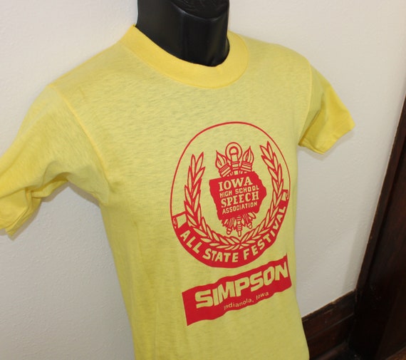 70s Iowa High School Debate vintage t-shirt yello… - image 4