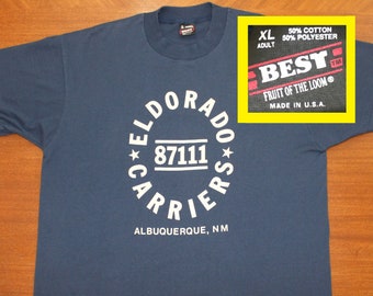 Eldorado Carriers Albuquerque New Mexico 87111 vintage t-shirt navy blue 90s cotton polyester