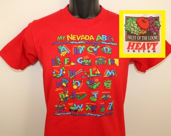 NOS deadstock Nevada ABCs vintage youth t-shirt red kids’ 90s 1997 all cotton