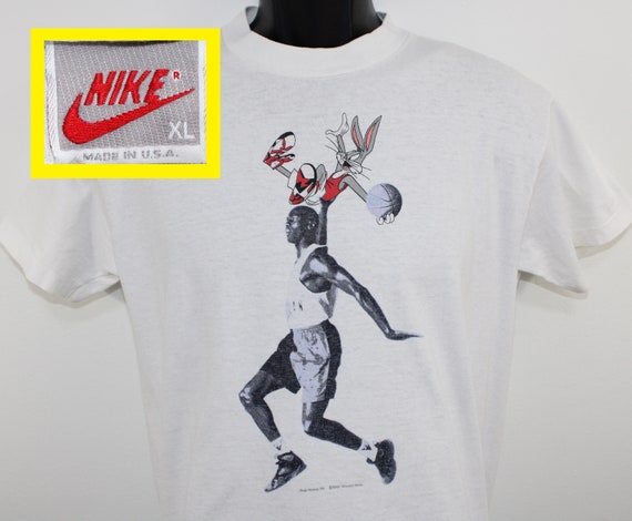 Nike Michael Jordan Bugs Bunny Vintage Youth T shirt White Cotton 90s 1991 Hare Jordan NBA Basketball Etsy Canada