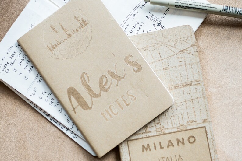 personalized custom laser etched moleskine cahier field notes pack of 3 your name message image 3