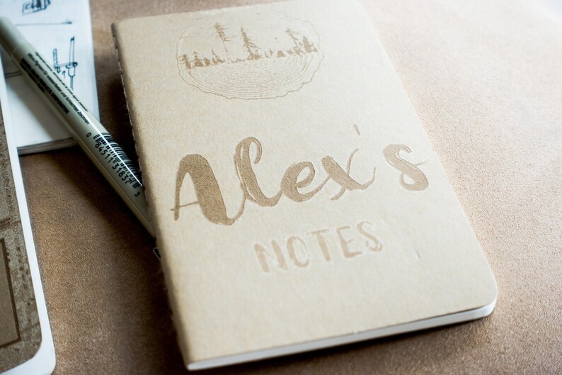 personalized custom laser etched moleskine cahier field notes pack of 3 your name message image 4