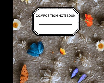 Cahier de composition floral papillon néon : Rentrée scolaire | organisez-vous | imprimable (téléchargement numérique)