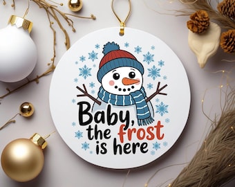 Baby Frost Snowman SVG PNG Digital Download - Cute Winter Baby Design, Snowflake Scarf Hat Art, Cricut File, T-Shirt Print, Holiday Gift Art