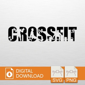 Crossfit SVG PNG Digital Download, Fitness Clipart, Cricut File, Workout T-Shirt Design, Gym Gift, Vinyl Decal, Strength Art, Crossfit Decor
