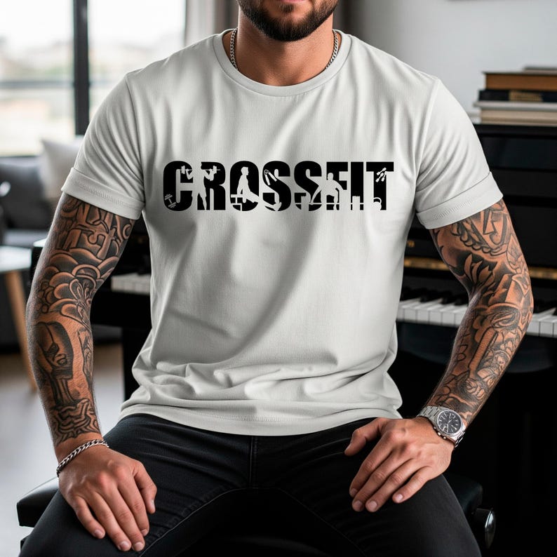 Crossfit SVG PNG Digital Download, Fitness Clipart, Cricut File, Workout T-Shirt Design, Gym Gift, Vinyl Decal, Strength Art, Crossfit Decor image 7