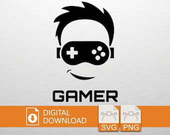 Gamer VR SVG PNG Digital Download - Gaming Icon, Cricut File, T-Shirt Design, Wall Art, Craft Cut, Printable Decor, Gamer Gift, Gaming Decor