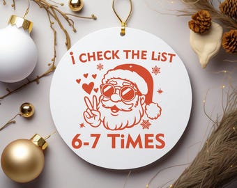 Funny Santa Sunglasses Peace List SVG PNG Digital Download - Check Twice Naughty Nice Design, Retro Xmas Humor Print, Cricut File, T-Shirt