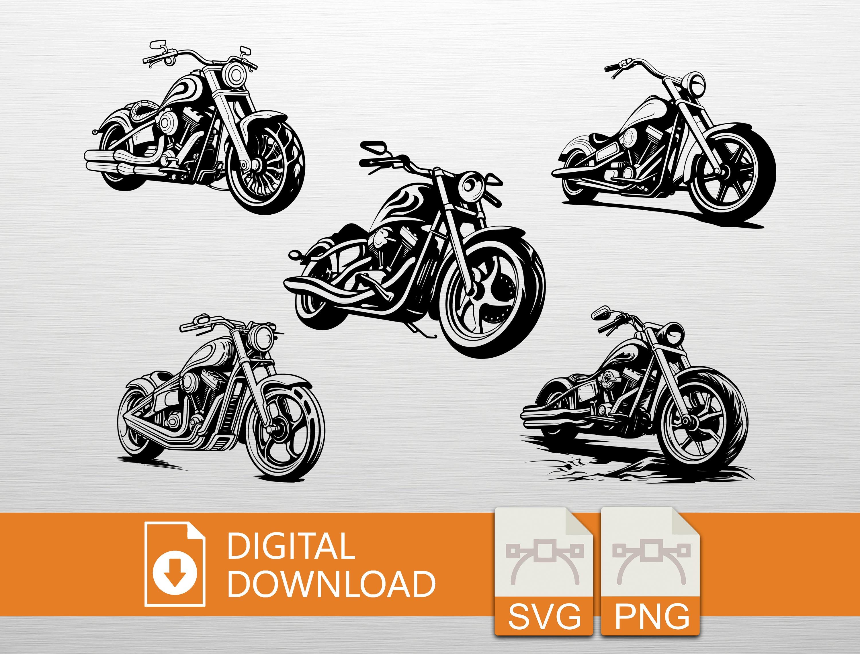 Motorcycle Keepsake Vector Moto Decor Bundle, Motorcycle SVG PNG Digital Download Motorcycle Art ...