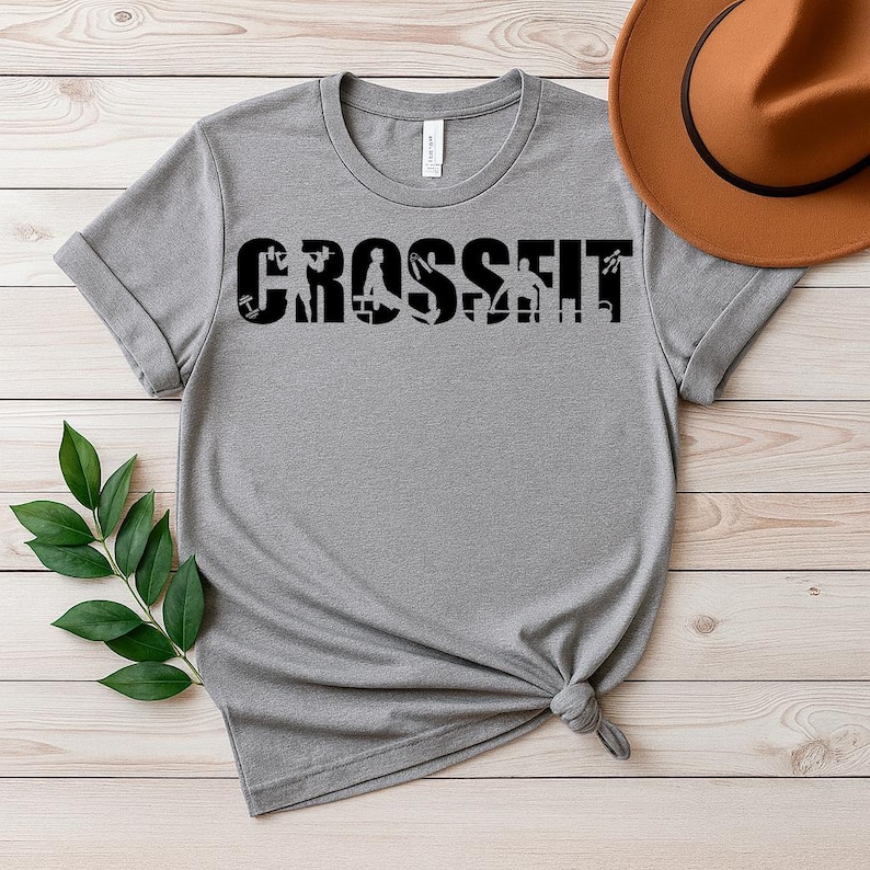 Crossfit SVG PNG Digital Download, Fitness Clipart, Cricut File, Workout T-Shirt Design, Gym Gift, Vinyl Decal, Strength Art, Crossfit Decor image 4