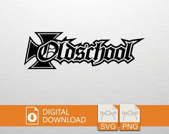 Download digitale SVG PNG old school, clipart retrò, file per Cricut, design per magliette, decorazioni vintage, file per taglio vinile, arte stampabile, regalo old school