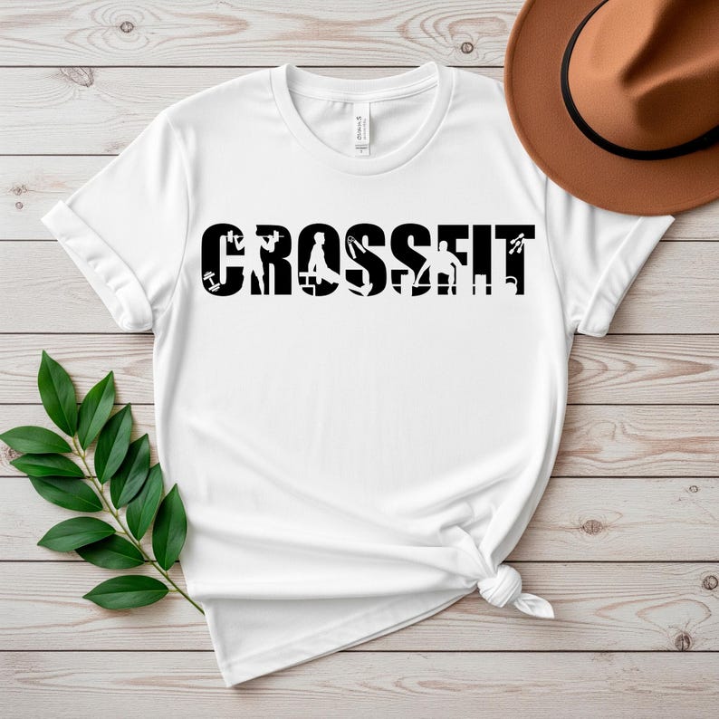 Crossfit SVG PNG Digital Download, Fitness Clipart, Cricut File, Workout T-Shirt Design, Gym Gift, Vinyl Decal, Strength Art, Crossfit Decor image 2