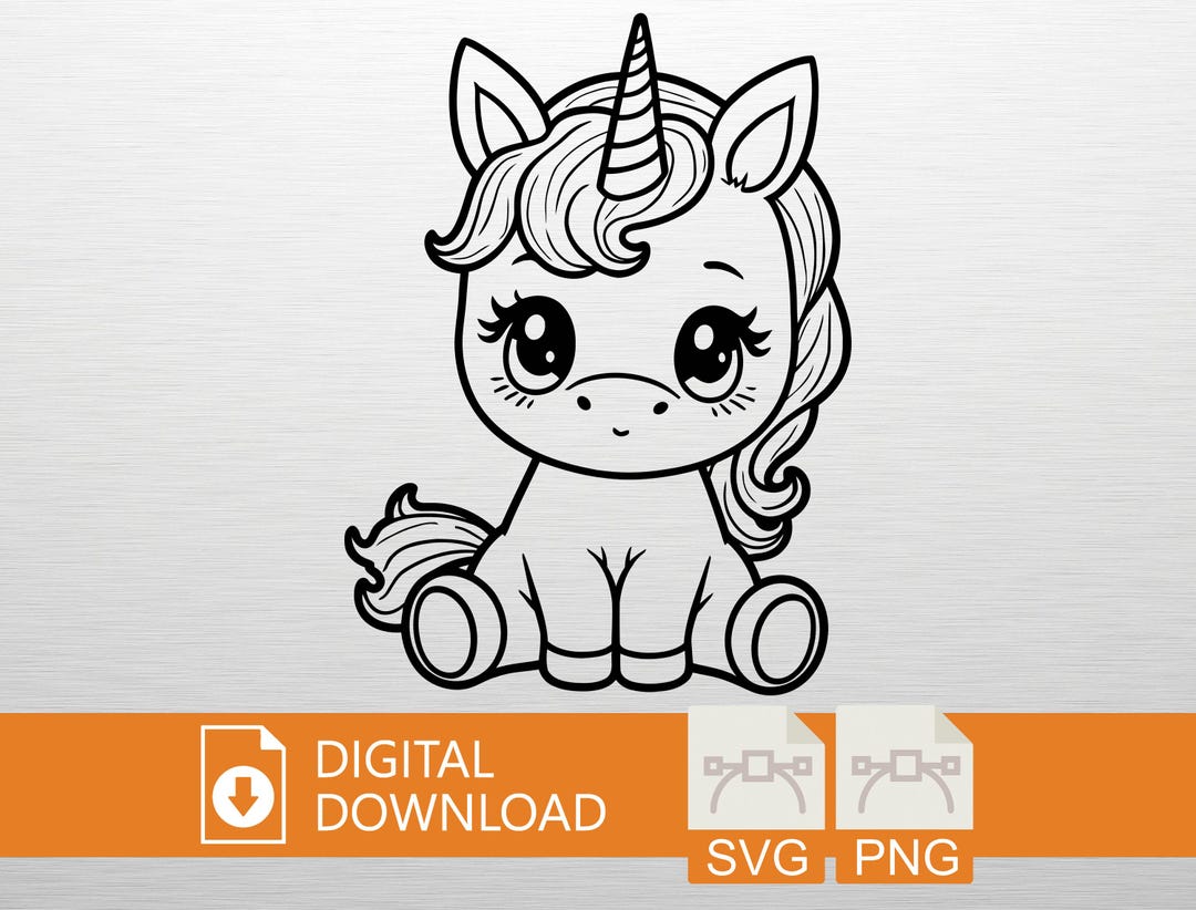 Unicorn SVG Cute Baby Unicorn Svg Magical Chibi Cut File Birthday ...