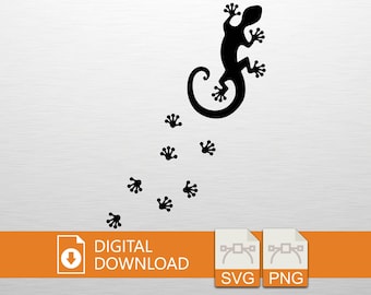 Lizard Gecko Silhouette SVG PNG Digital Download, Reptile Art, Cricut File, T-Shirt Print, Vinyl Decal, Wall Art, Gecko Gift, Tropical Theme