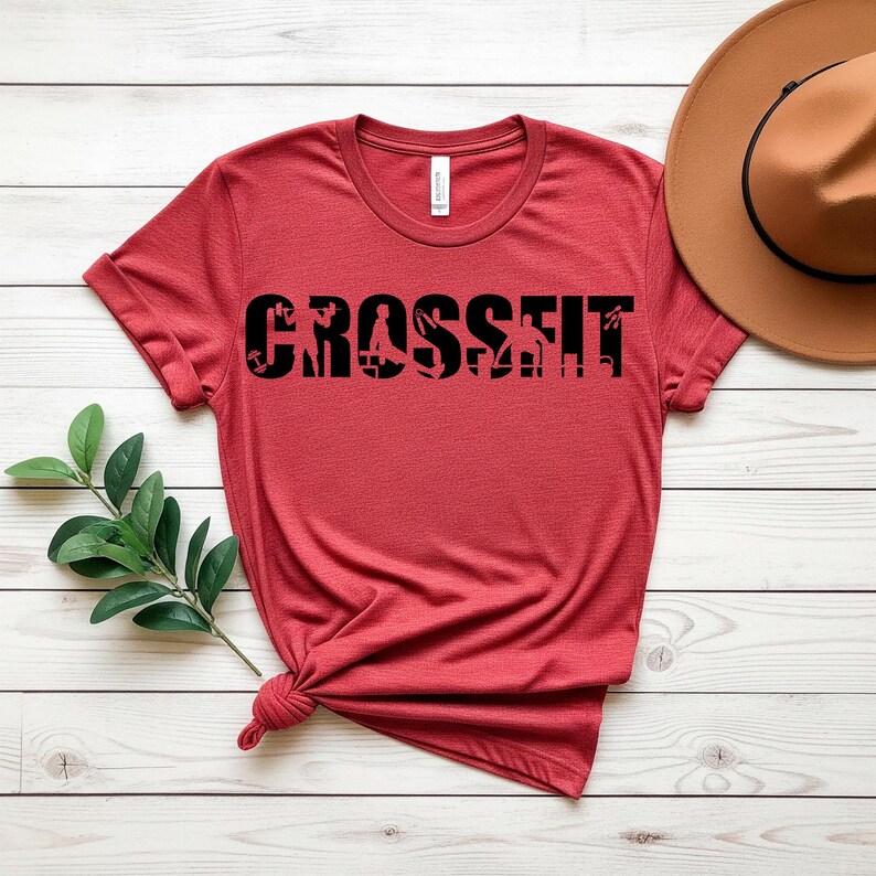 Crossfit SVG PNG Digital Download, Fitness Clipart, Cricut File, Workout T-Shirt Design, Gym Gift, Vinyl Decal, Strength Art, Crossfit Decor image 5