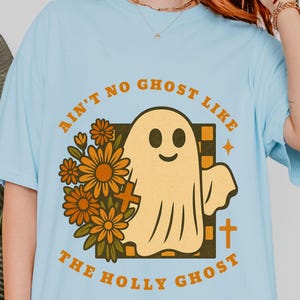 Funny Christian Halloween Tee: Holy Ghost Comfort Colors Shirt