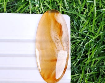 Beautiful Montana Agate Loose Gemstone Size 42x21x4 MM Dendritic Montana Agate Cabochon Rare Gemstone For Jewelry Making and [Extra gift]