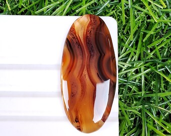 Excellent Montana Agate Loose Gemstone Size 40x18x4 MM Dendritic Montana Agate Cabochon Rare Gemstone For Jewelry Making and [Extra gift]