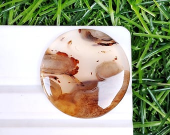 Wonderful Montana Agate Loose Gemstone Size 24x24x4 MM Dendritic Montana Agate Cabochon Rare Gemstone For Jewelry Making and [Extra gift]