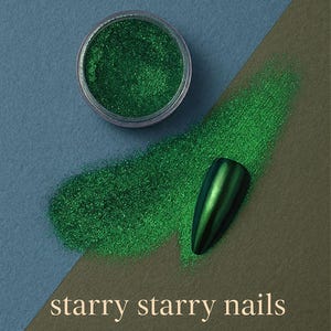 Emerald Canopy Multichrome Chameleon Chrome Nail Powder | Color Shift Nail Art Pigment for Gel Nails and Everyday Manicure |C12