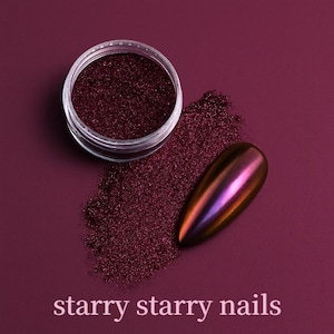 Rose Bronze Multichrome Fire Shift Chameleon Nail Chrome Powder | Color Changing Pigment for Gel Nails and Nail Art C05