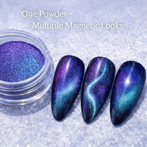 Magnetic Cat Eye Nail Powder - Nebula Shift Pigment，Galactic Chameleon Pigment for DIY Art & Craft. E03