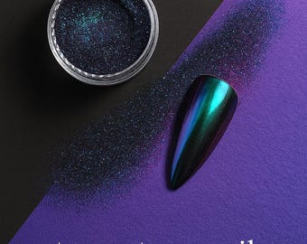 Nebula Violet Multichrome Chameleon Chrome Nail Powder | Color Shift Nail Art Pigment for Gel Nails, Galaxy Nails and DIY| C09