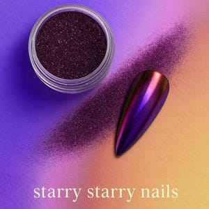 Indigo Grape Multichrome Chameleon Chrome Nail Powder | Color Shift Nail Powder for UV LED Gel Nails and Custom Nail Tips C07