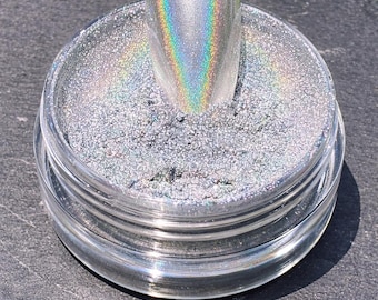 Holographic Chrome Nail Powder: Mirror Metallic Rainbow Pigment H01