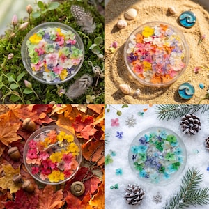 Fiori di pizzo micro-essiccati da 0,5-0,8 cm, vero pizzo blu pressato, minuscoli elementi botanici per nail art, inclusioni in resina e sigilli di cera.