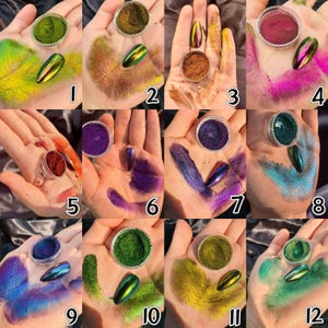 Multichrome Chameleon Nail Powder: Vivid Color Shift Pigment