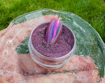Holographic Chrome Nail Powder: Laser Rainbow Mirror Effect Pigment H04
