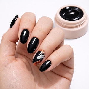 Black Solid Cream Nail Polish | Thick One Stroke Art Gel (8g)