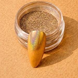Holographic Chrome Nail Powder: Rainbow Mirror Finish, DIY Nail Art.H02 1g
