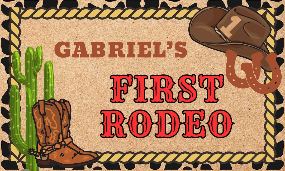 First Rodeo Banner First Rodeo Birthday Banner Template | Printable Western Party ...