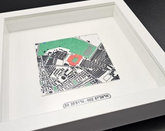 Anfield Liverpool Stadium Topological 3d Map: Liverpool FC Gift, Framed Wall Art