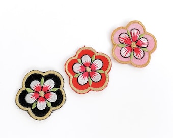 Mini parche de flor nacional coreana, bordado de la Rosa de Sharon, escudo de flores DIY, regalo de cultura coreana