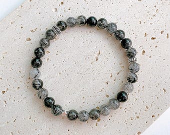 Pulsera APLLO 3A de cuarzo rutilado negro