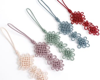 Norigae tradicional coreano hecho a mano, adorno de nudo de flor de ciruelo de tres niveles, accesorio para hanbok