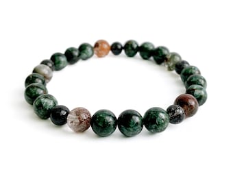 Pulsera de piedras preciosas para hombre APLLO Seraphinite Garden Quartz