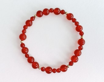 Pulsera APLLO de ágata roja con decoración de plata 925