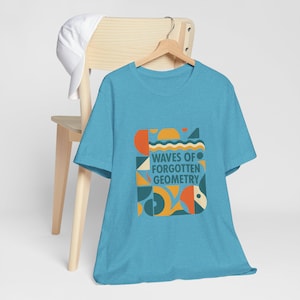 Waves of Forgotten Geometry T-Shirt, Abstract Graphic Tee, Artistic Modern Shirt