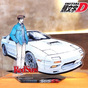 Initial D Ryosuke Takahashi White Mazda FC3S RX-7 Acrylic Standing Figure Project D Redsuns