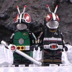 Ensemble de figurines en brique Minifig personnalisées Kamen Rider noir et noir RX
